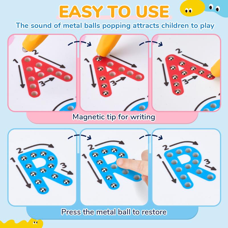 Magnetic Tracing Board (ABC + Numbers, 2-in-1 Learning Tool)