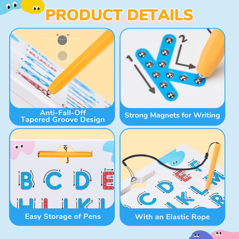 Magnetic Tracing Board (ABC + Numbers, 2-in-1 Learning Tool)